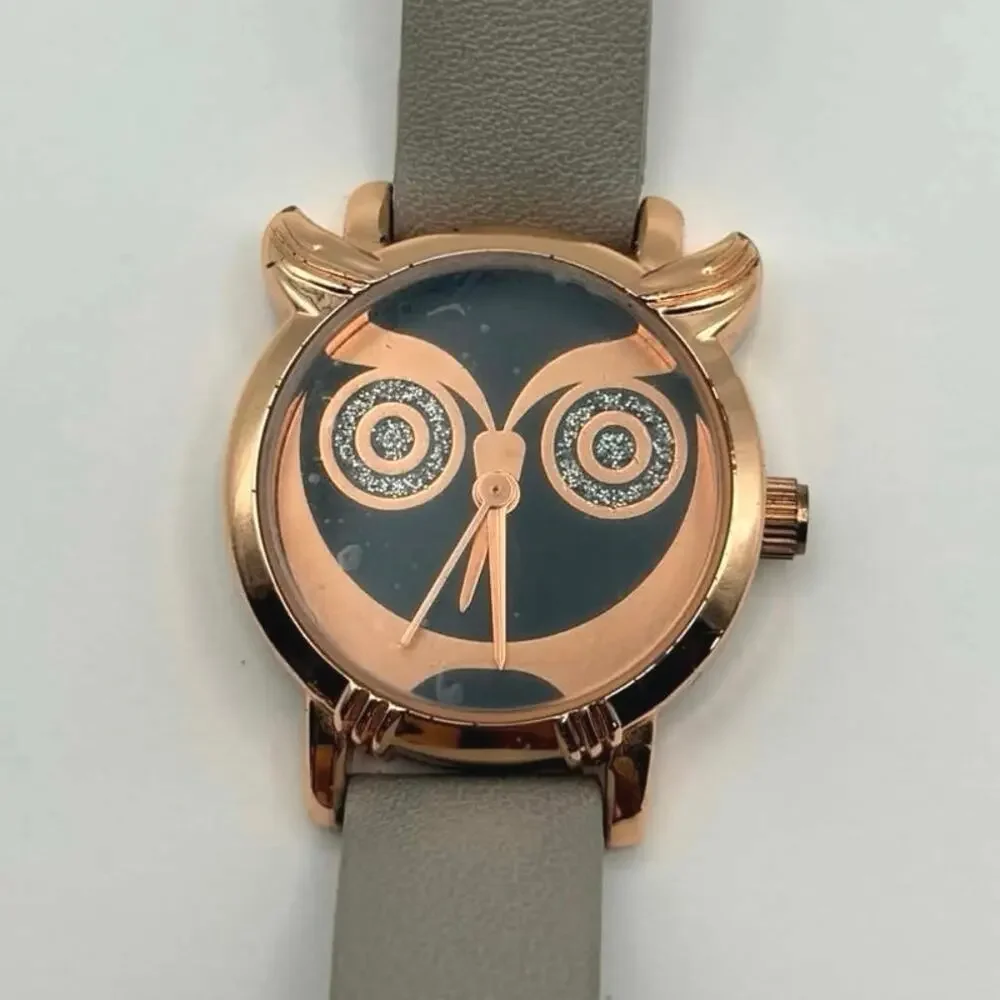 Rose Gold & Gray Owl Watch